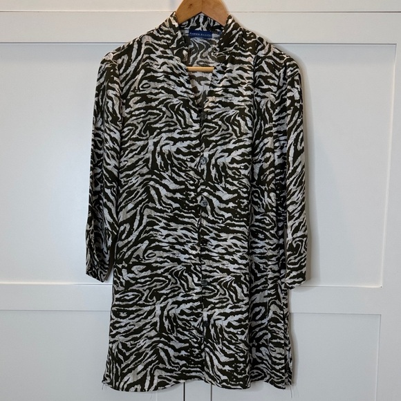Karen Scott Tops - Karen Scott Zebra Print Women's Top Button Front size Medium